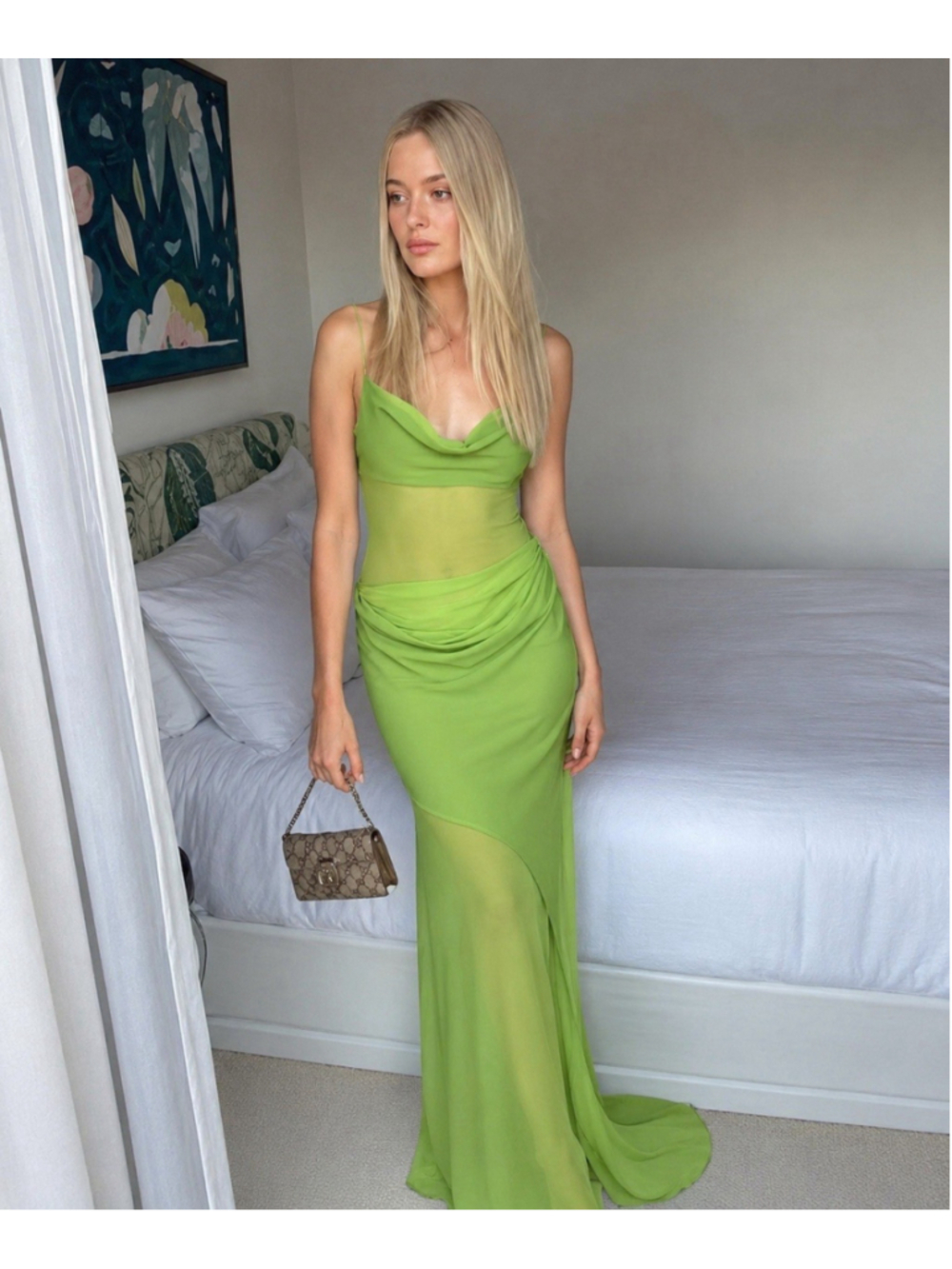 Christopher Esber Draped Layered Silk Georgette Cowl Slip Maxi Dress AU 6 US 0